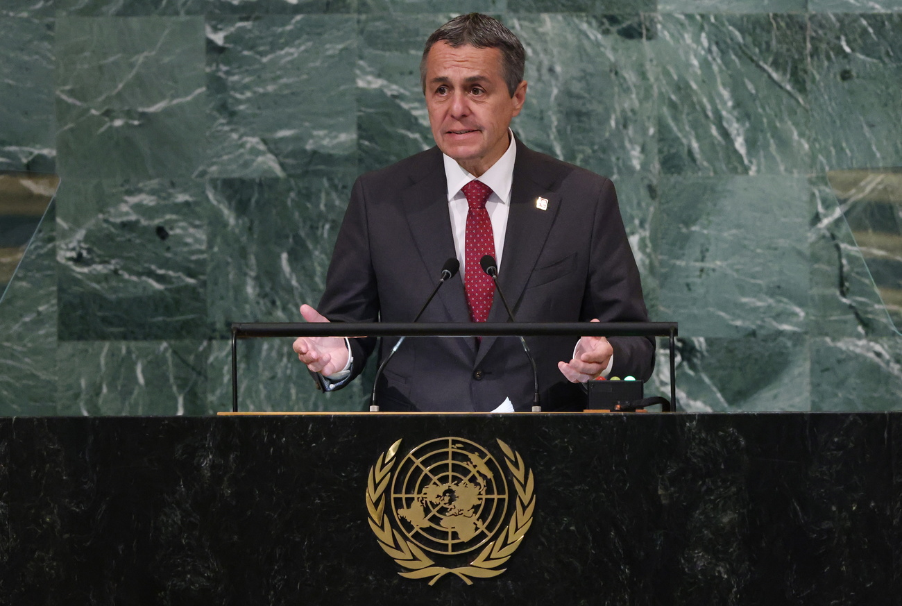 Ignazio Cassis speaking at UN