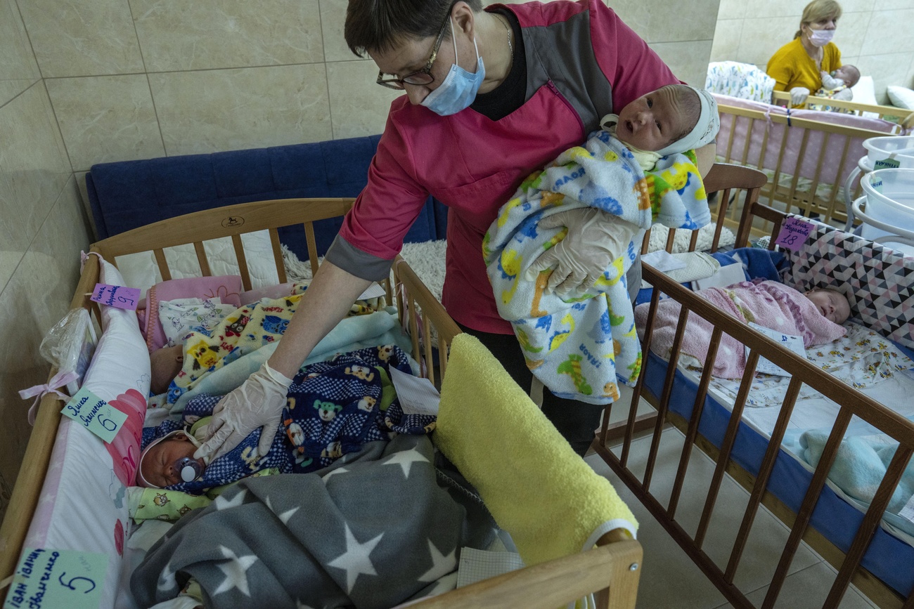 Baby and caretaker