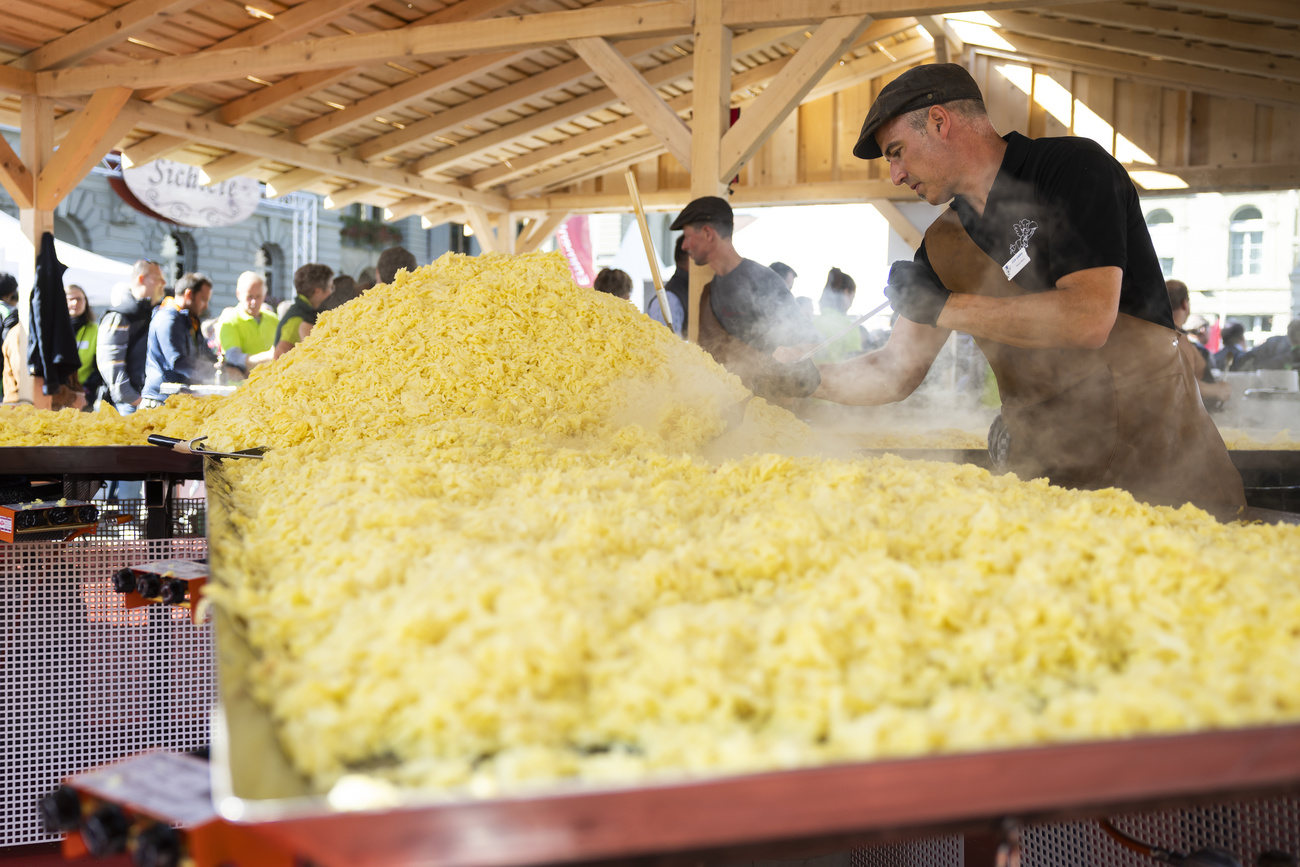 Agricultores cozinhando o recorde mundial rösti