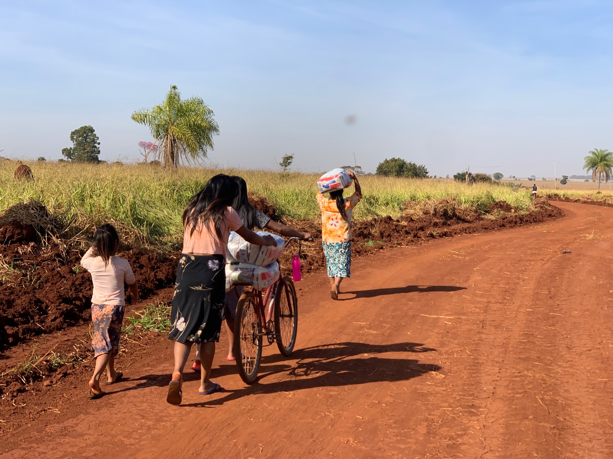 Landscape and walking women