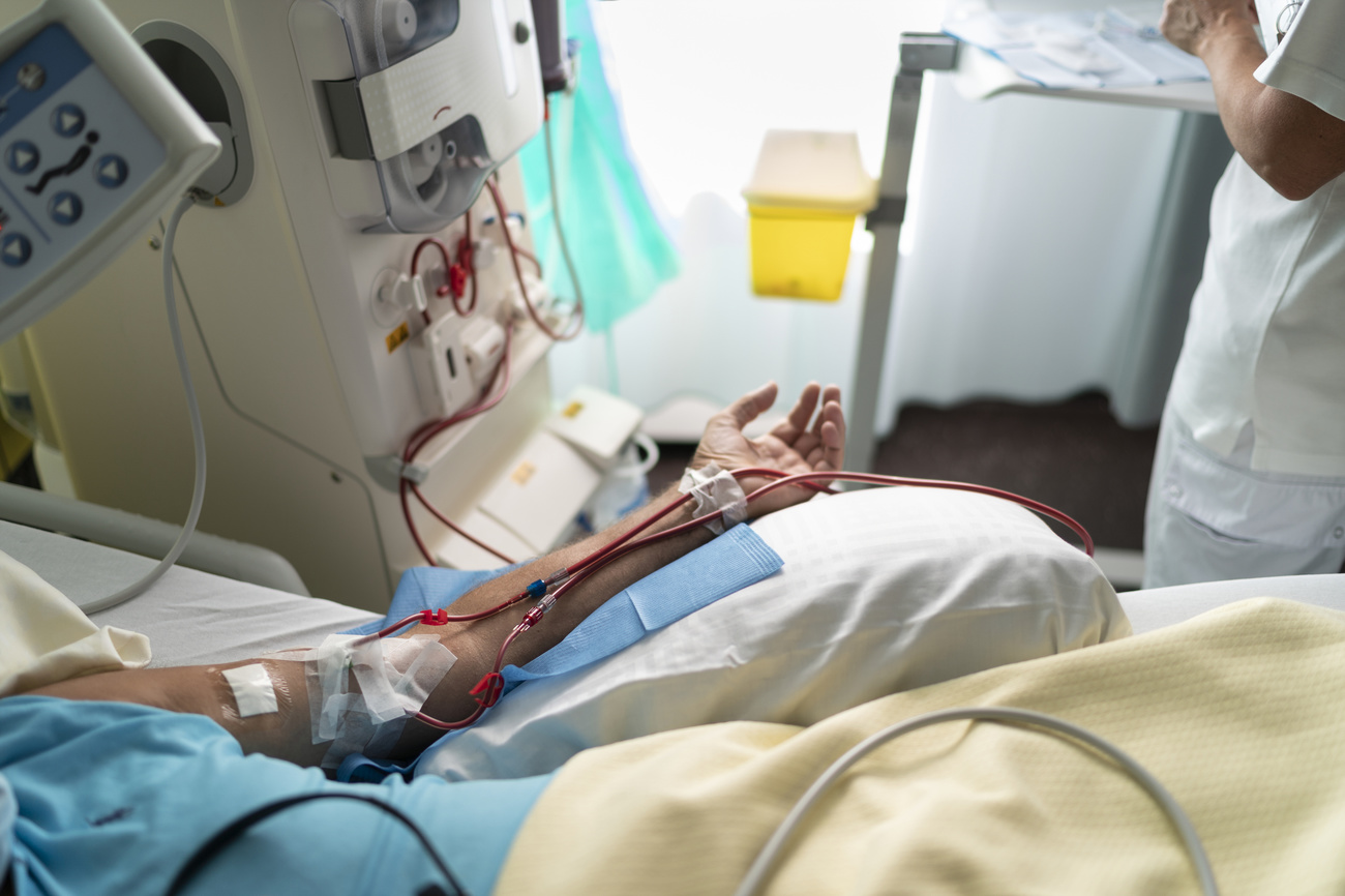 Patient in hospital bed