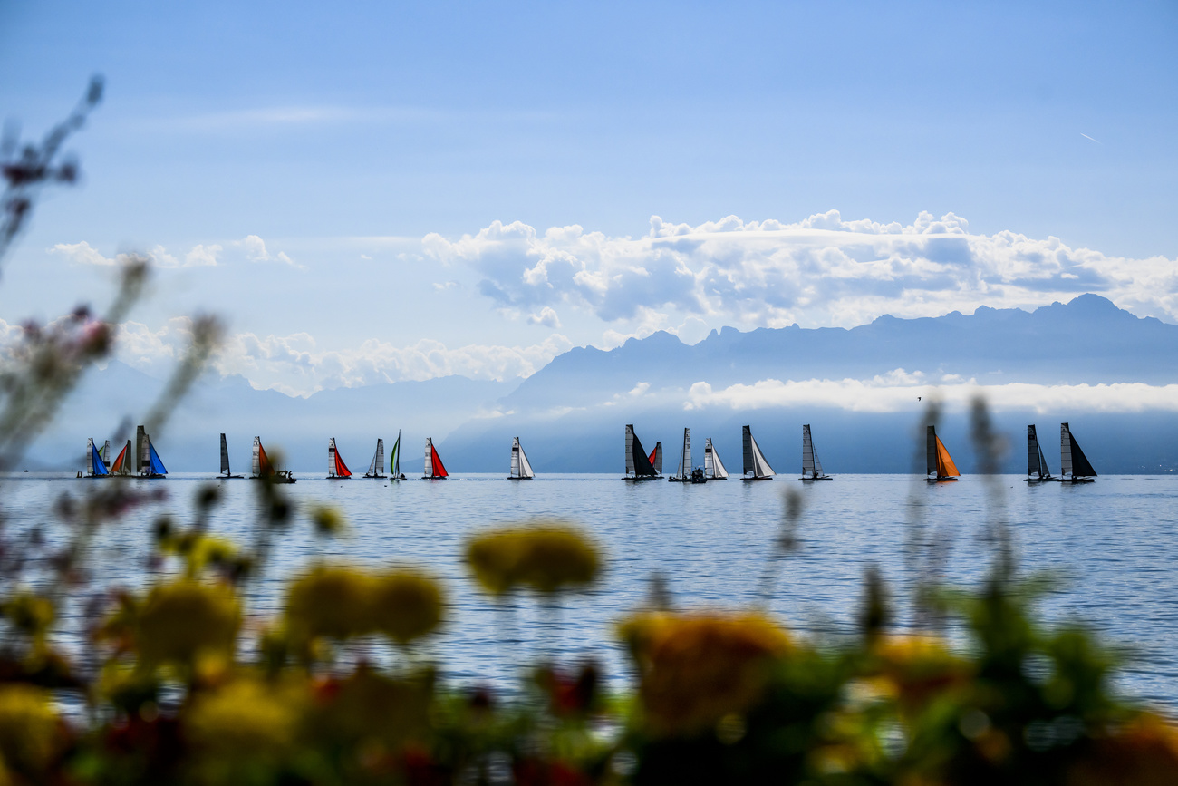 Yachts on Lake Geneva.