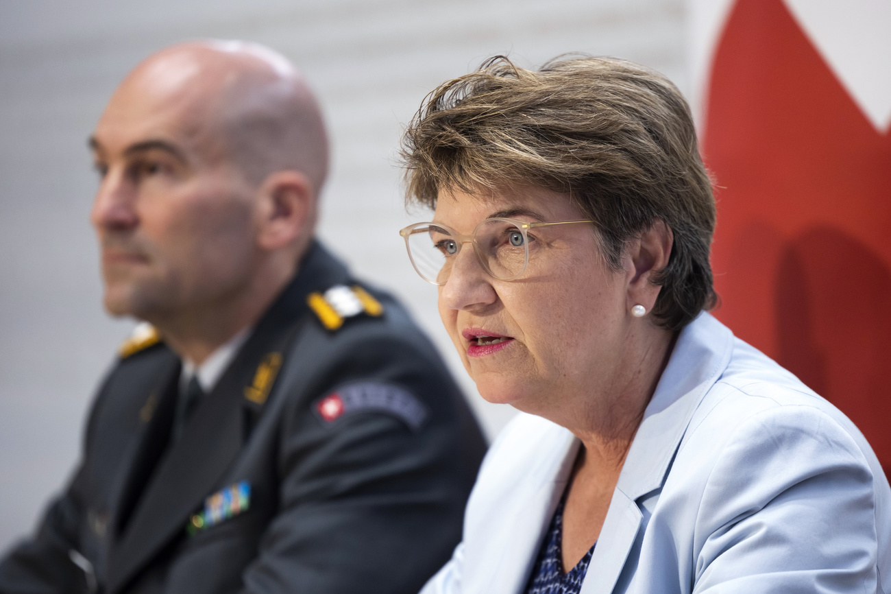 Swiss Defence Minister Viola Amherd with army chief