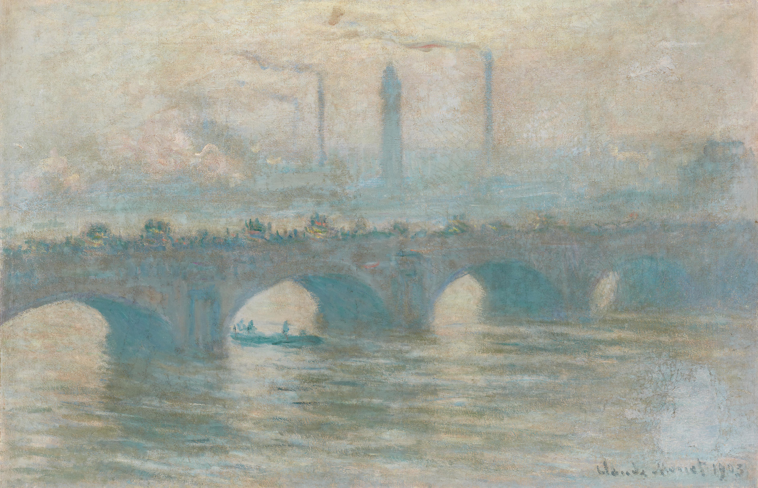Gemälde Wasser und Brücke