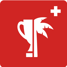 Logo de la Coupe du monde de football au Qatar avec coupe, palme et croix suisse