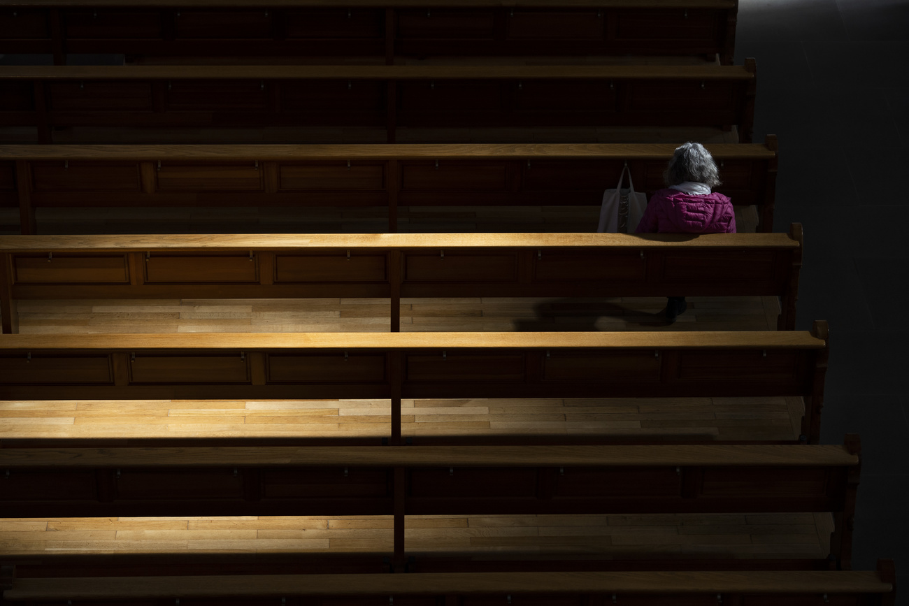 Church benches almost empty