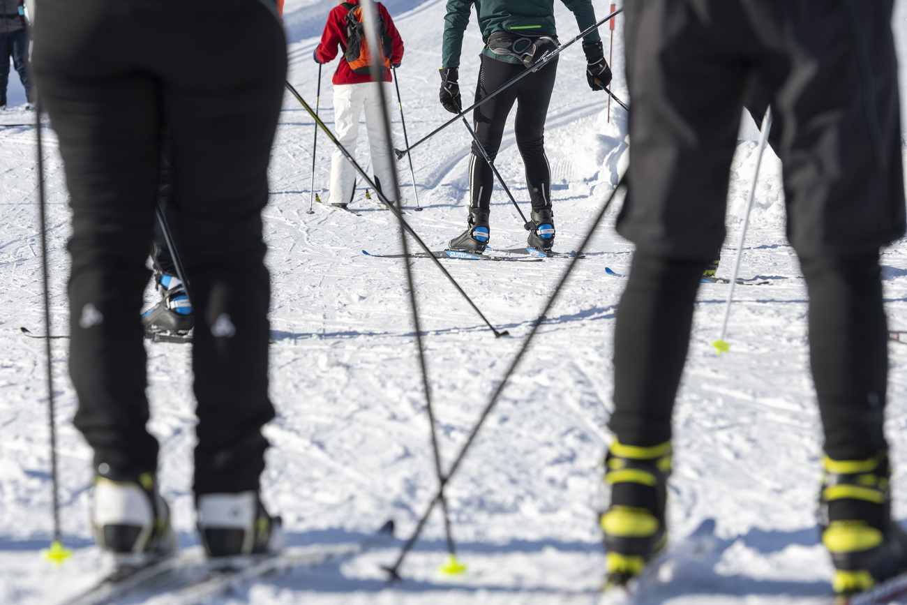 People skiing in Switzerland