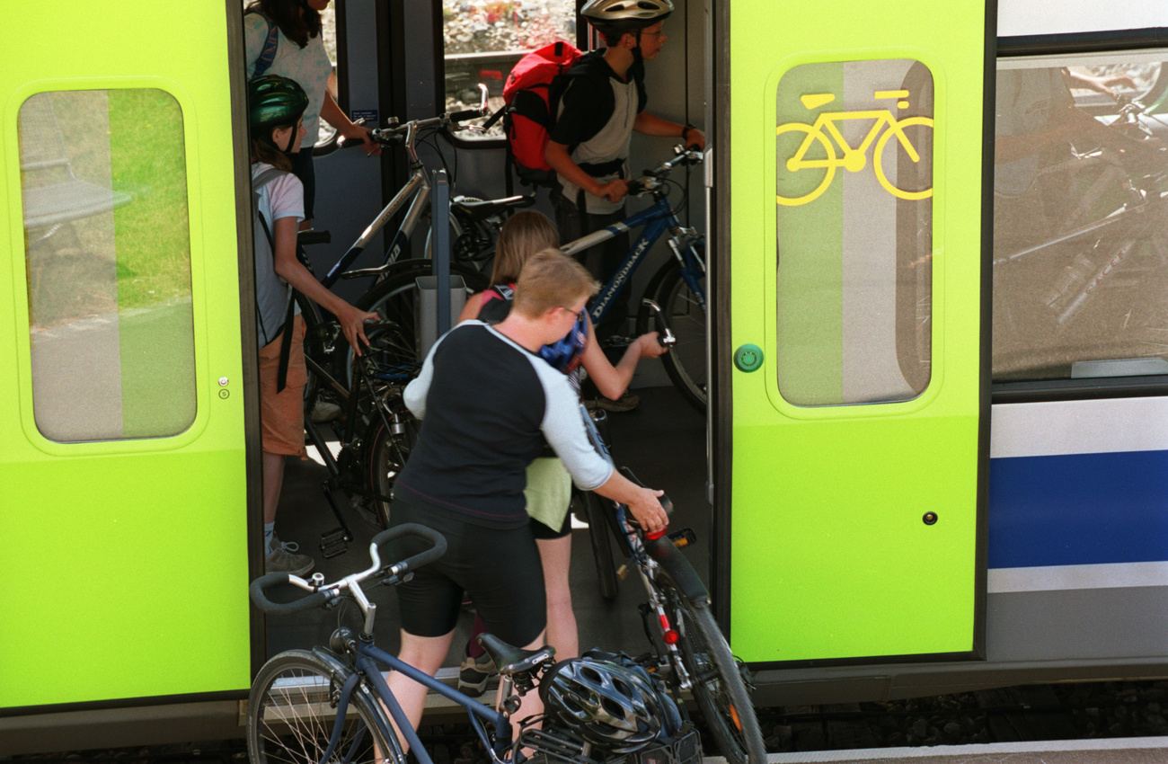 Getting on a train with a bike