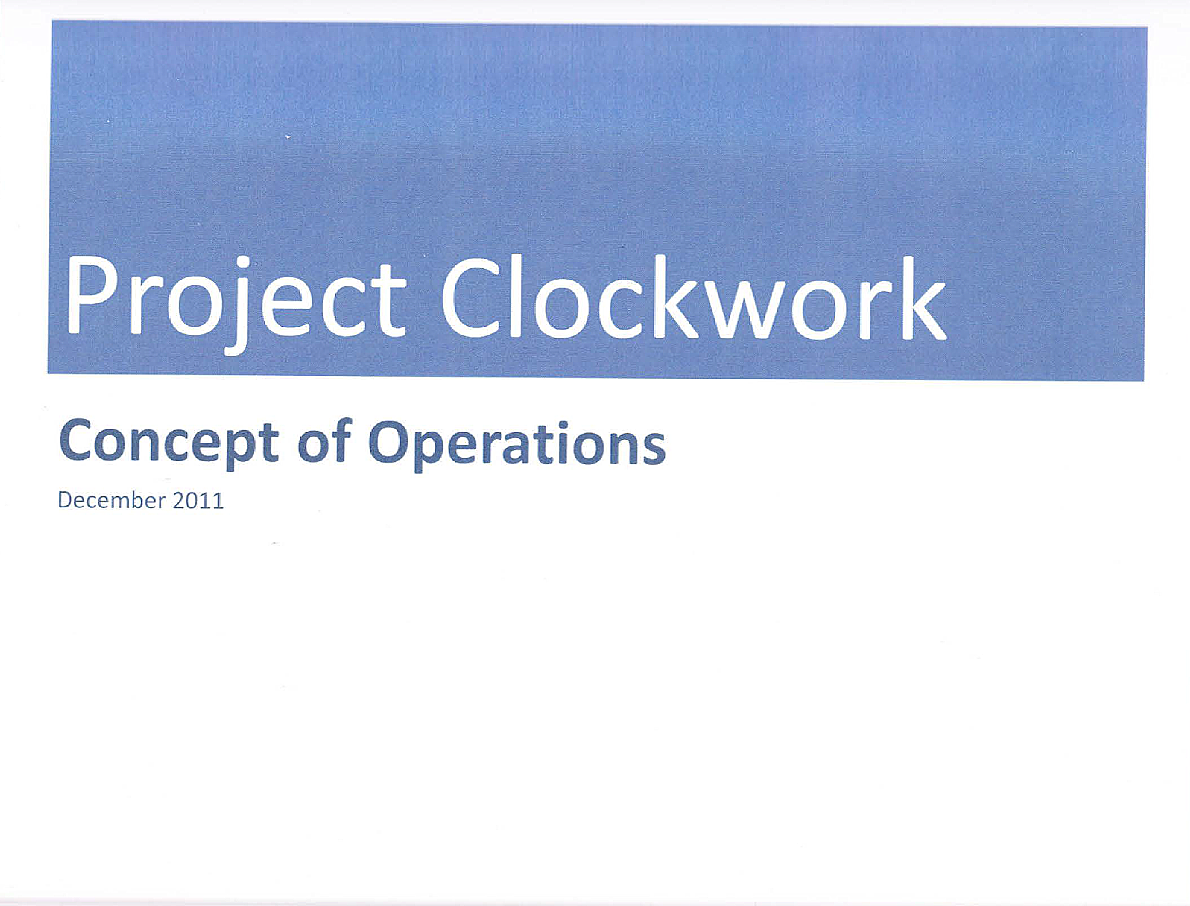 Project clockwork information