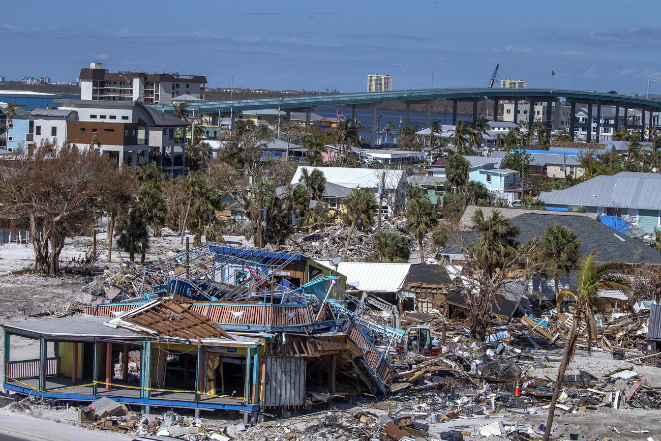 Houses destroyed in Florida by Hurricane Ian