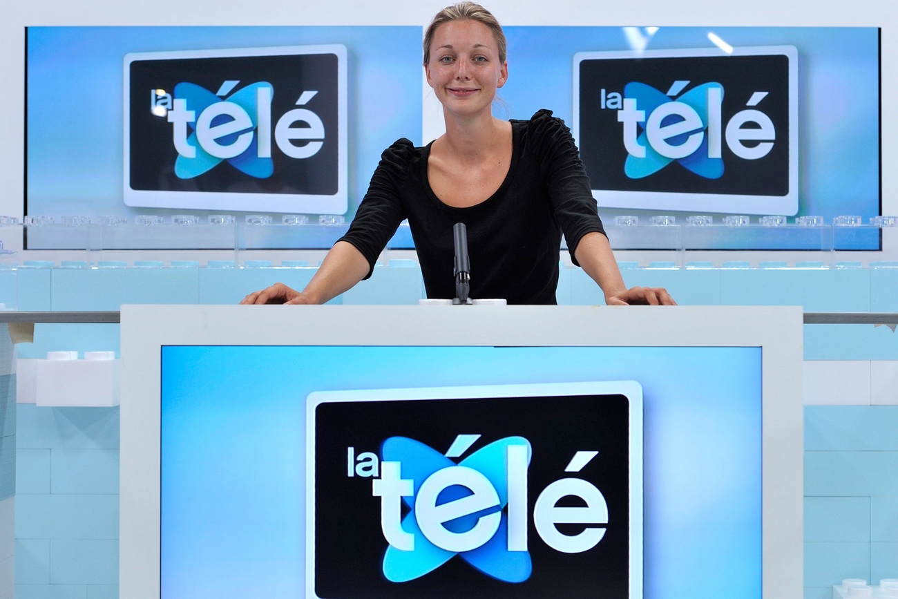 Maurine Mercier in den Studios von La Tele im Jahr 2010