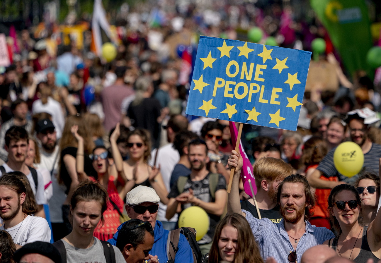 2019年5月在柏林舉行的 人人享有一個歐洲-反對民族主義的聲音！ 的示威活動。