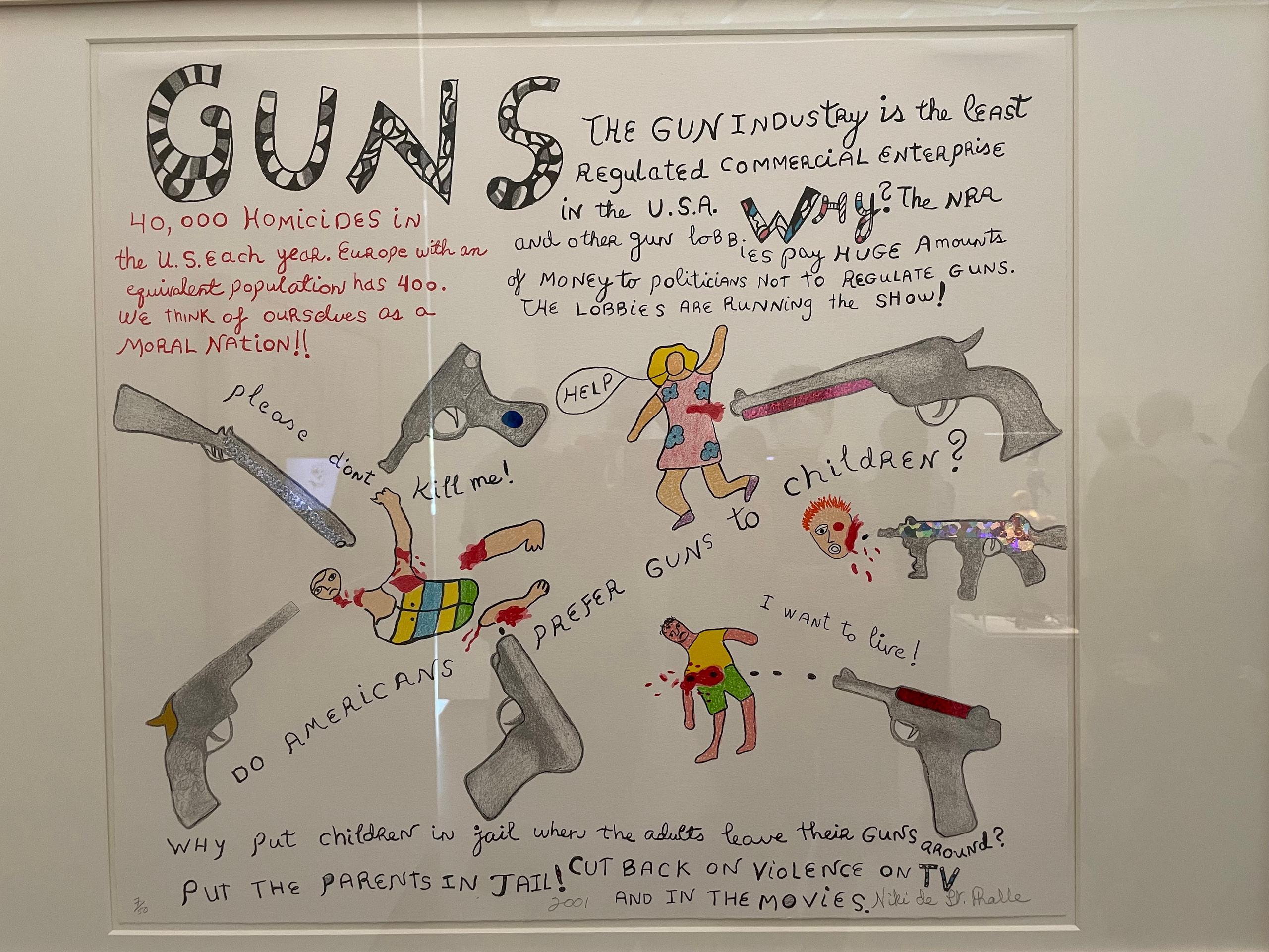 Drawing with an anti-guns manifesto