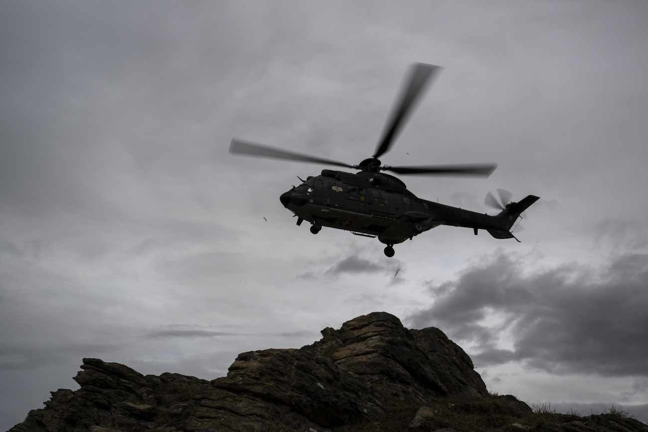chopper in mid-air