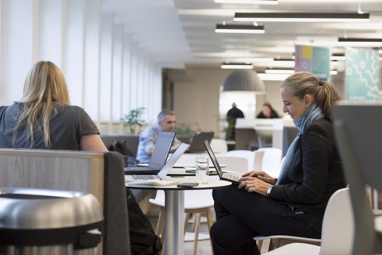 Office workers with laptops