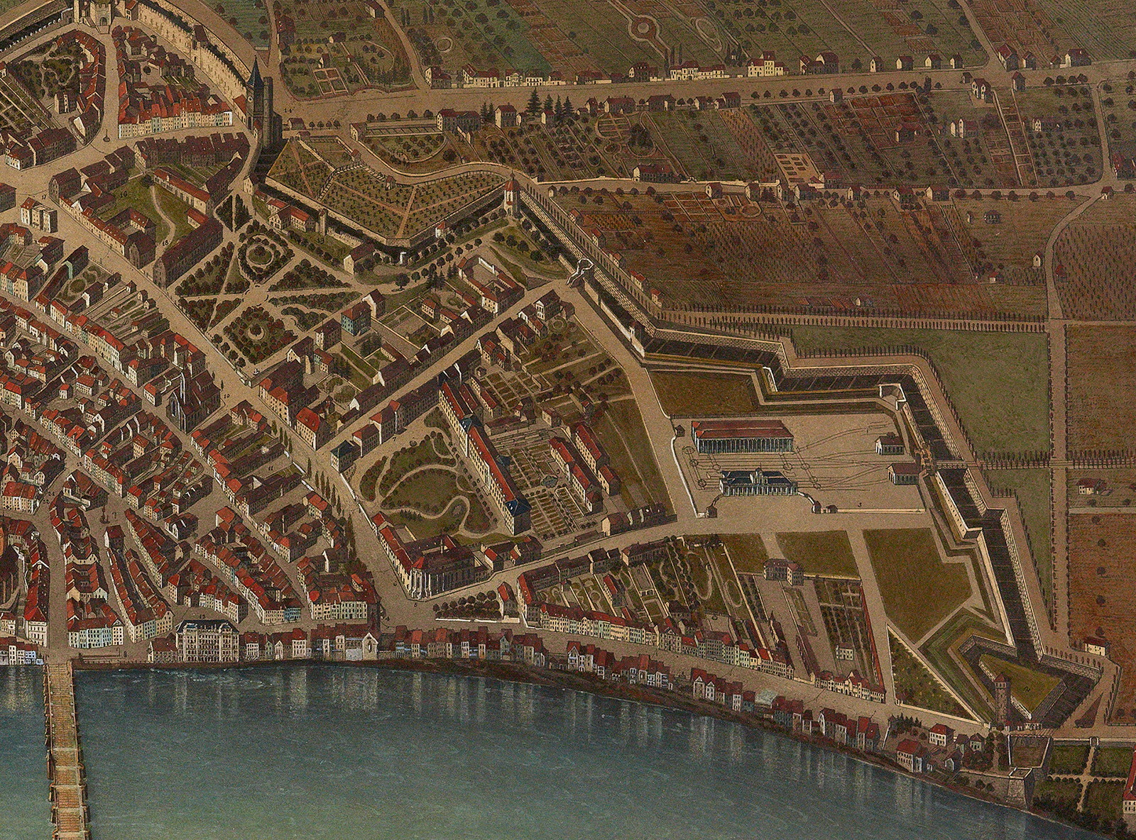 Schaubild, das den Basler Stadtplan von 1847 darstellt