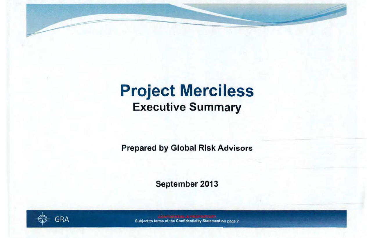 Project Merciless: an executive summary