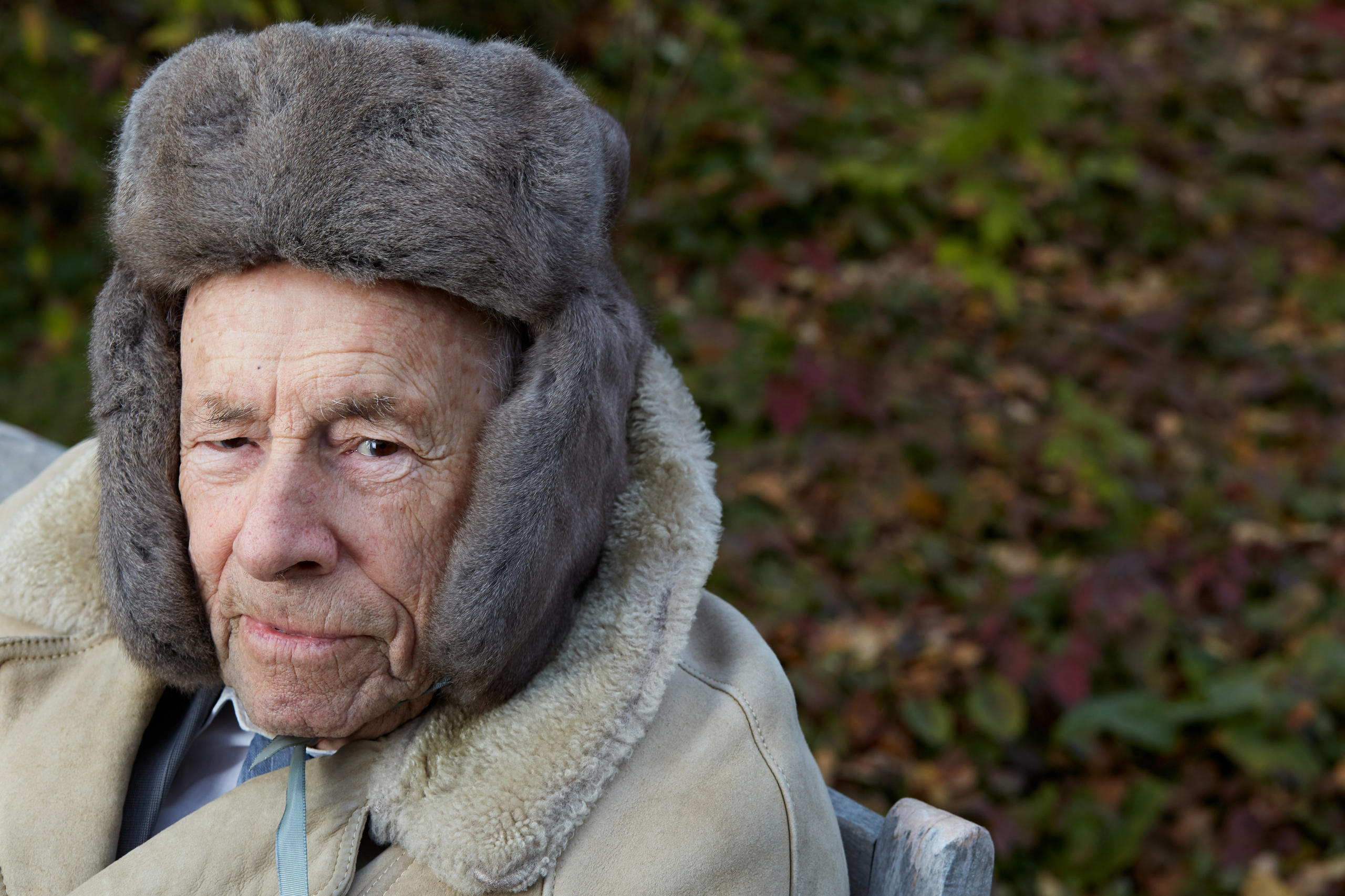 Old man with fur hat