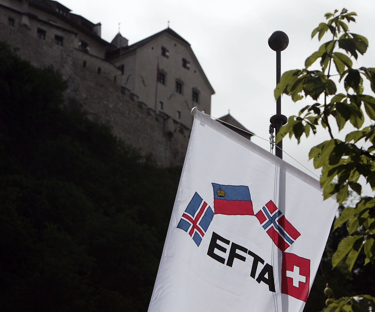 أعلام أربع دول مصحوبة بكلمة EFTA