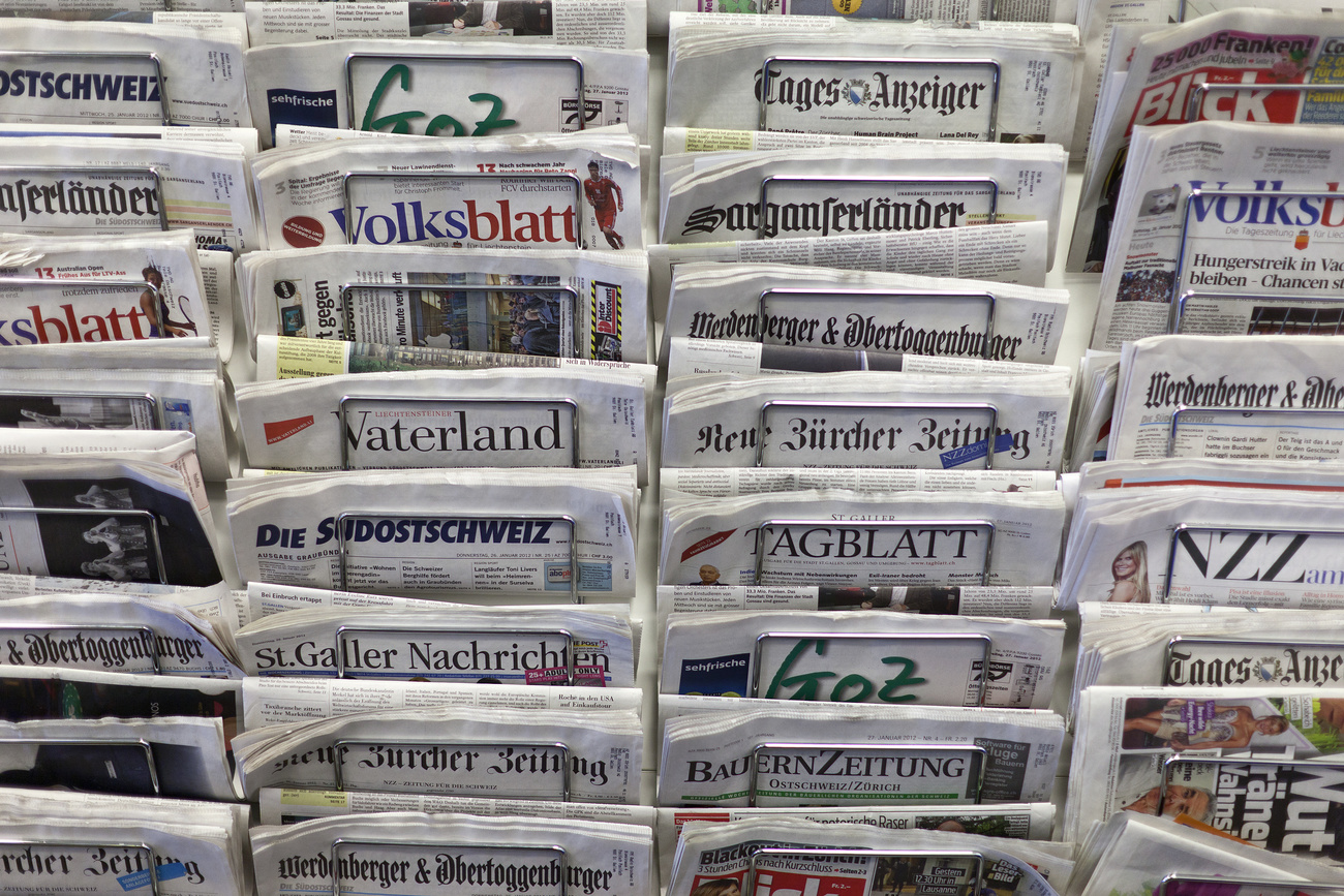Jornais em um estande