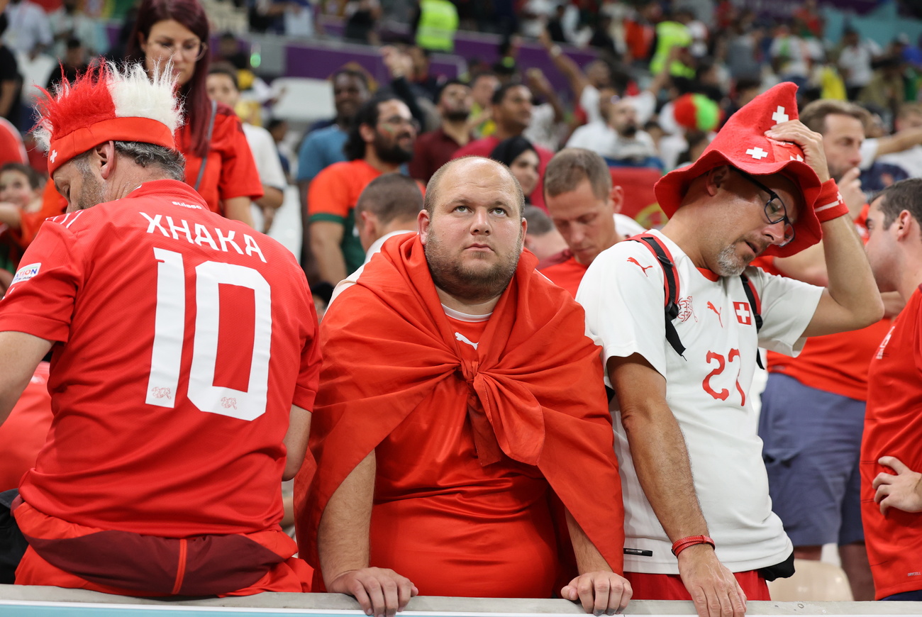 Dejected Swiss fans