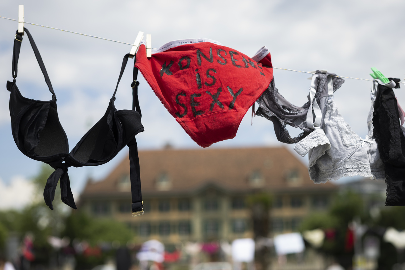 Underwear with political slogans