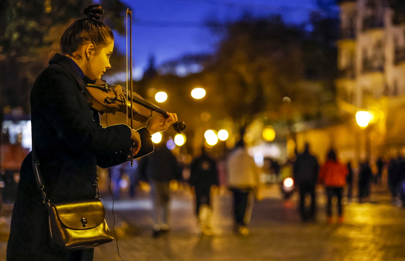 Woman playing a violin