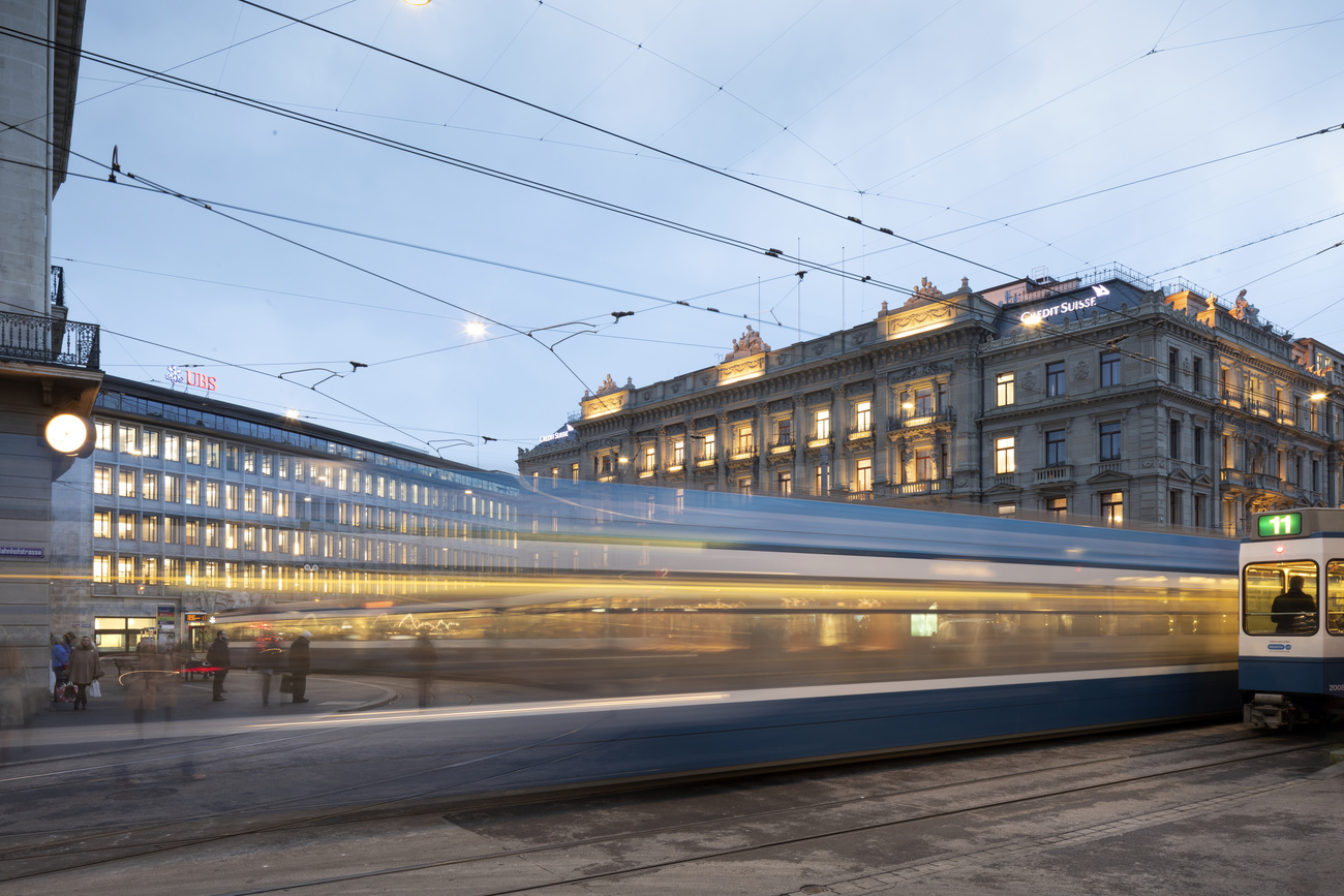 UBS and Credit Suisse banks in Zurich.