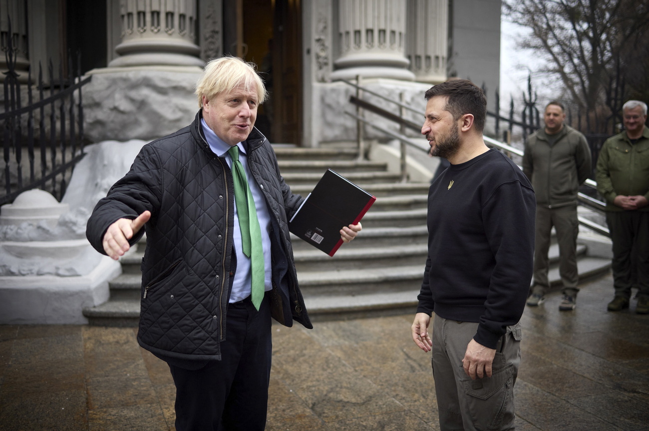 Incontro tra Johnson e Zelensky a Kiev avvenuto nel gennaio 2022 prima dell inizio del conflitto.