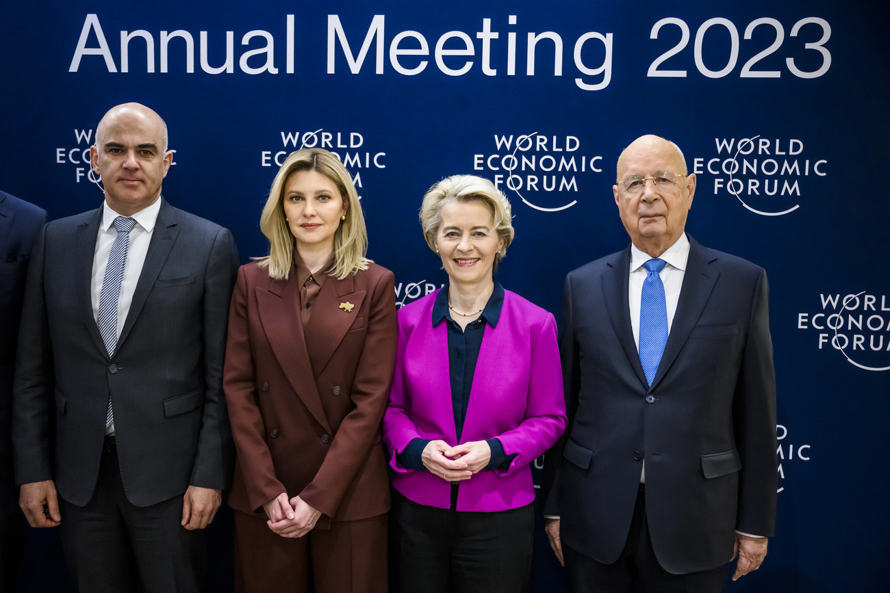 Berset with Zelenska, Von der Leyen and Schwab