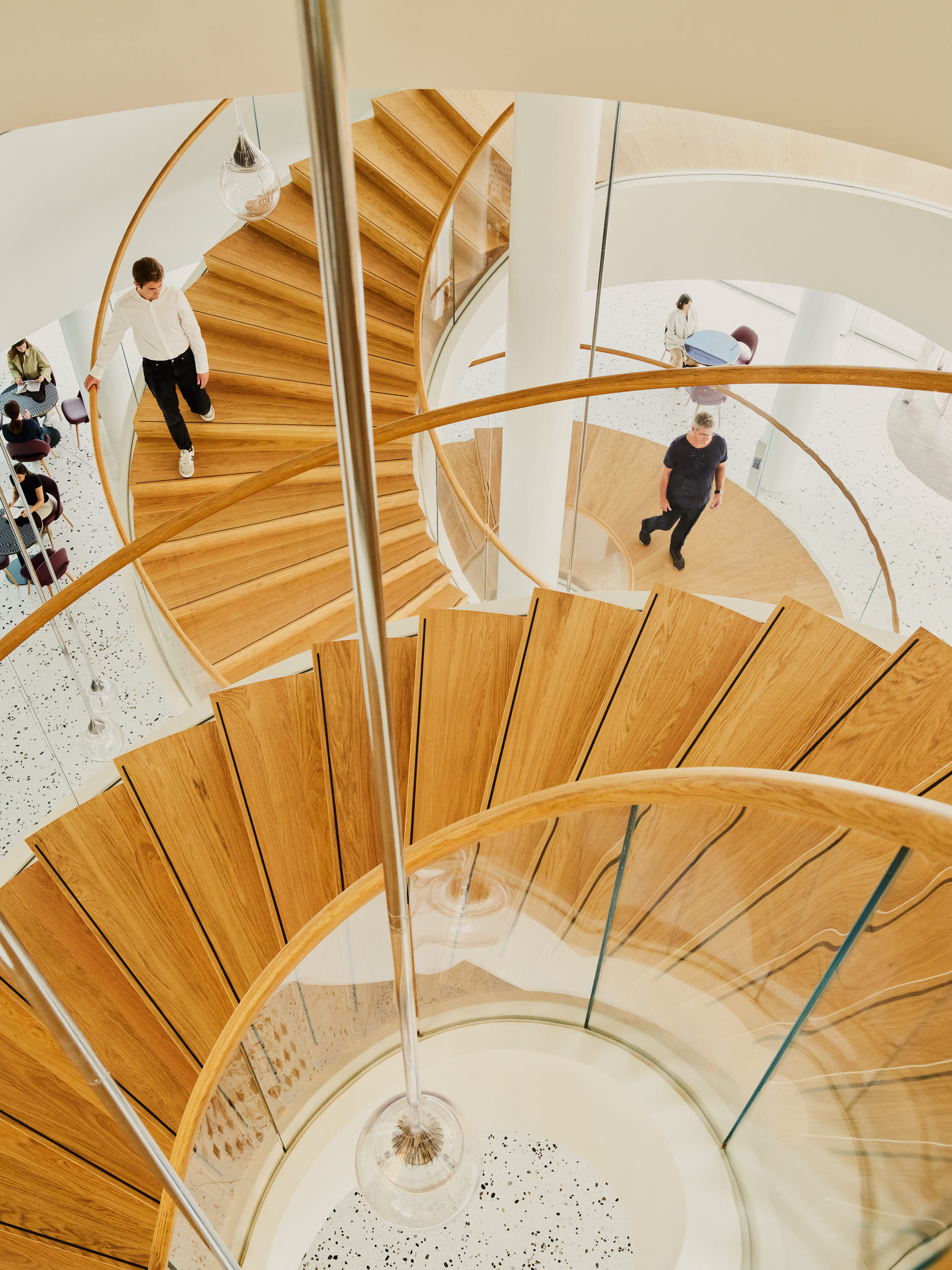 Interior spiral staircase