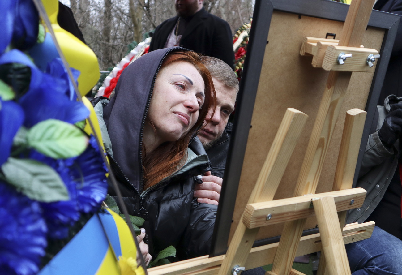 Ukrainian mourner