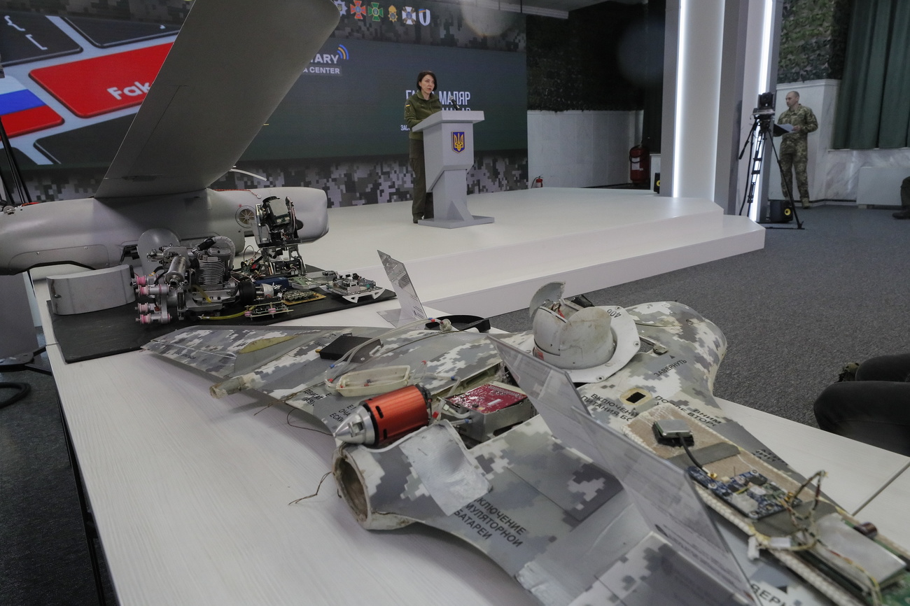 Teile von Drohnen, die bei den russischen Luftangriffen eingesetzt wurden
