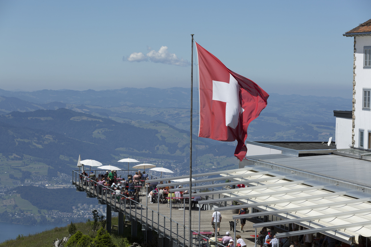 Un restaurant en montagne en Suisse