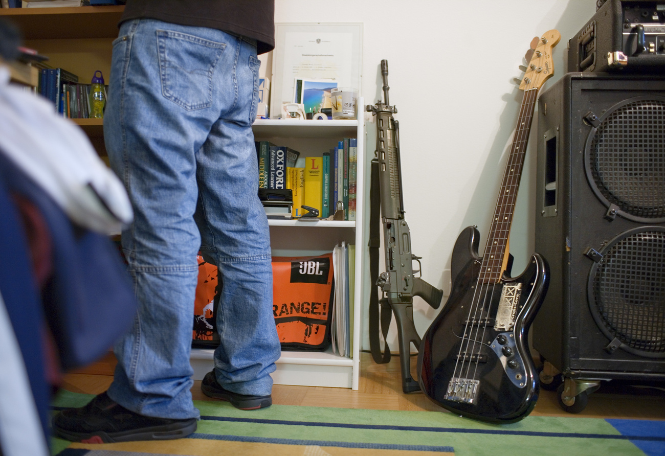 Gun in a bedroom