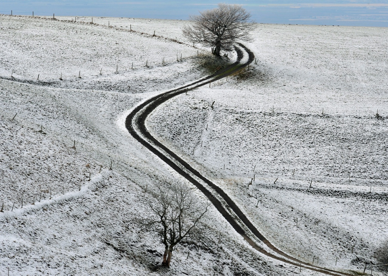 Route de campagne en hiver