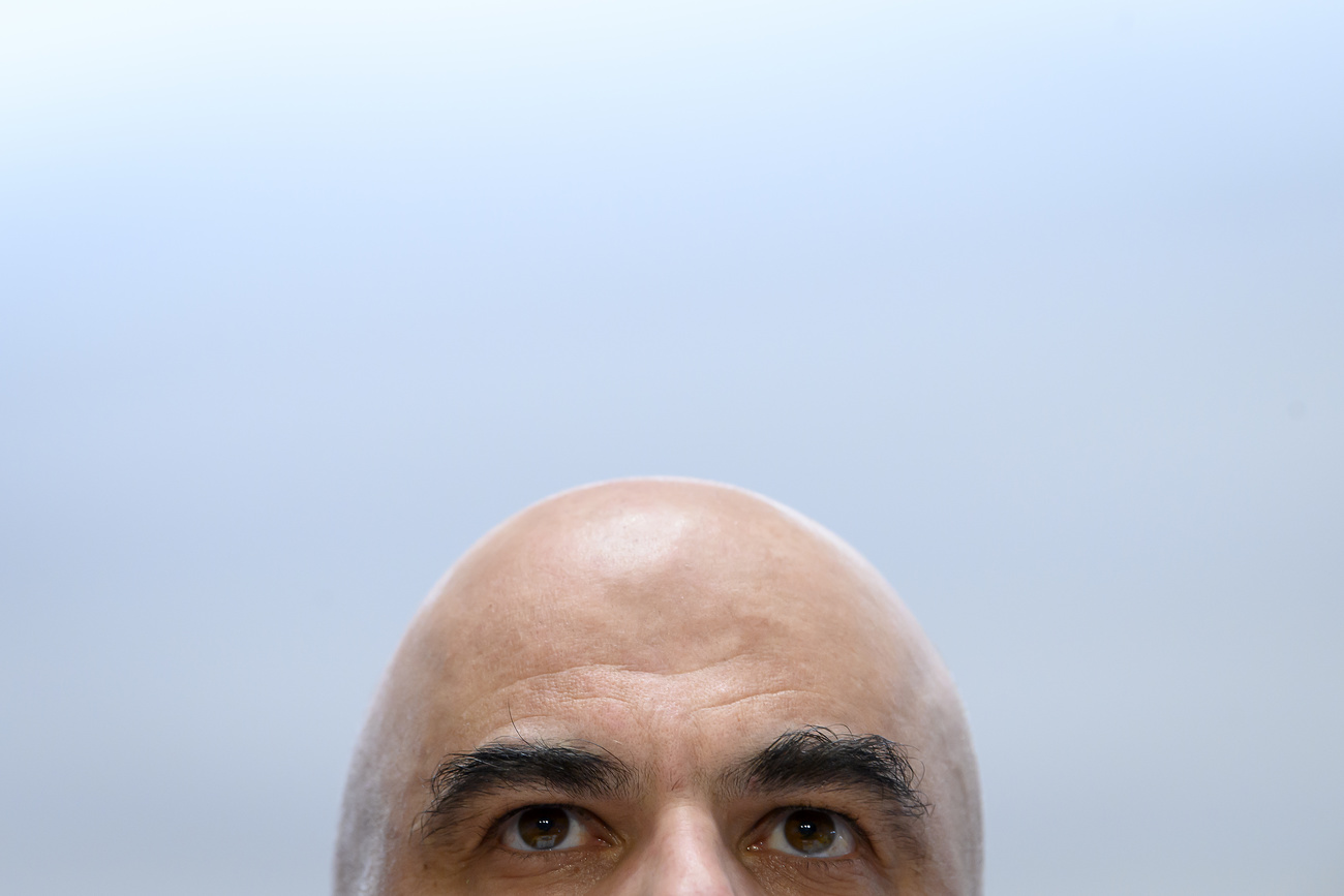 top of alain berset s head