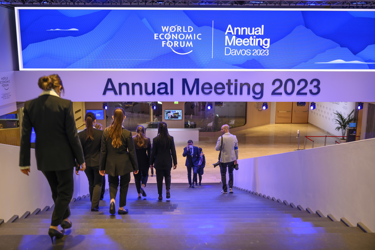 Entrada do WEF 2023 em Davos