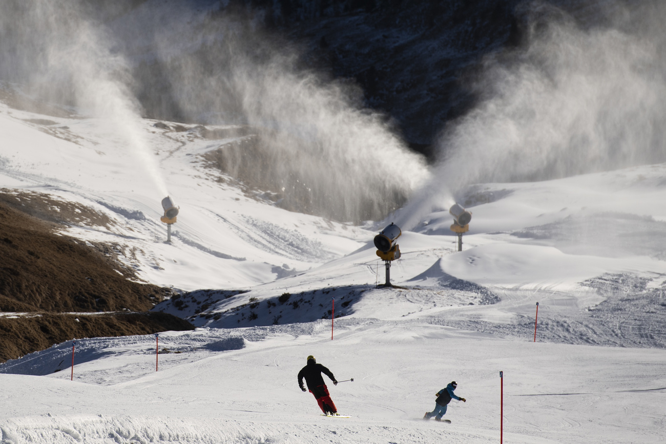 cannoni da neve in azione