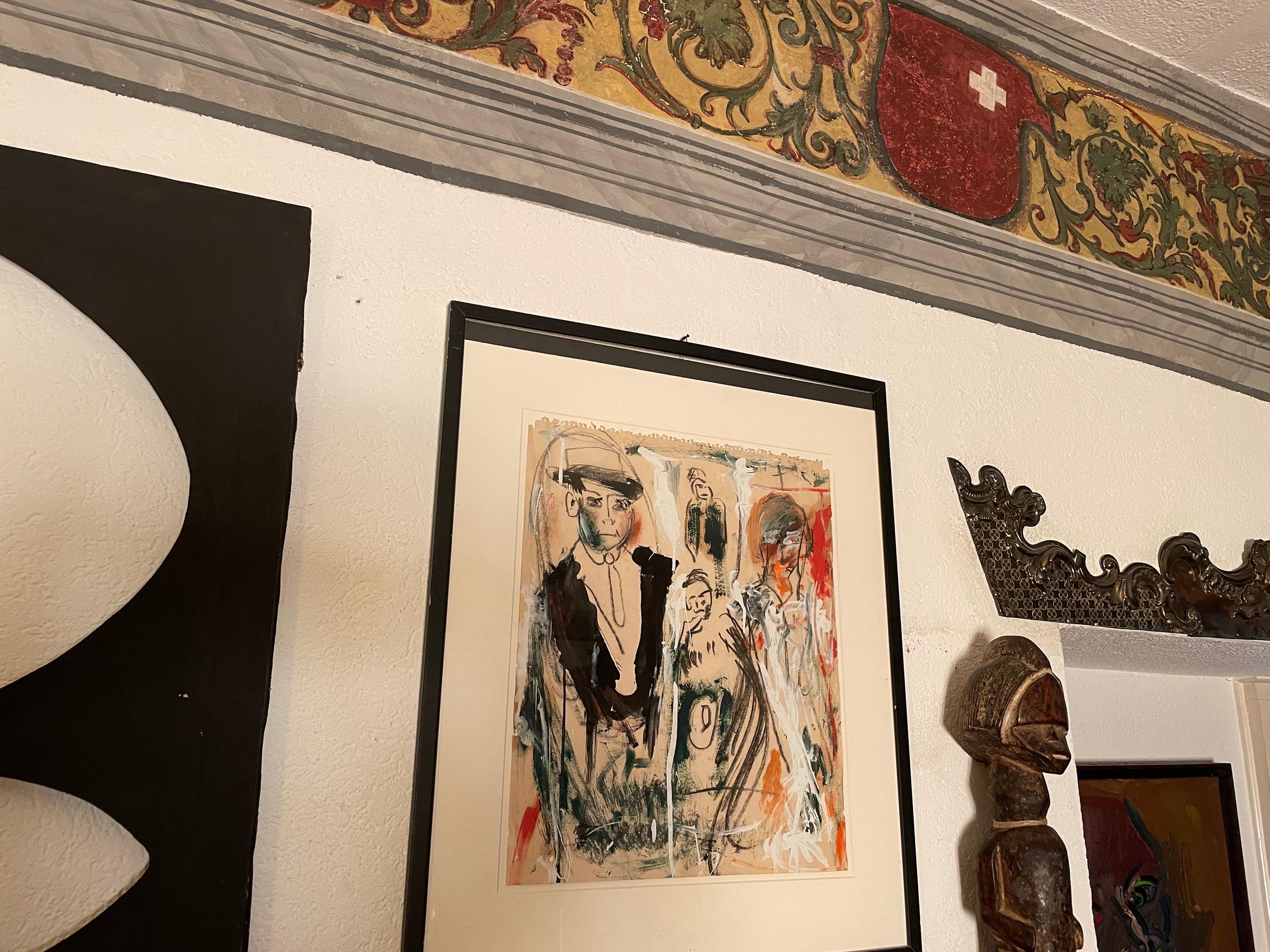 Peinture de Kerouac dans la villa des Sciolli à Pura au Tessin