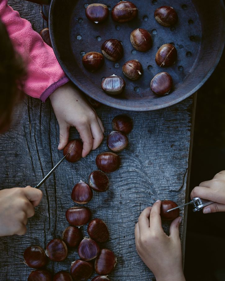 Preparación de castañas