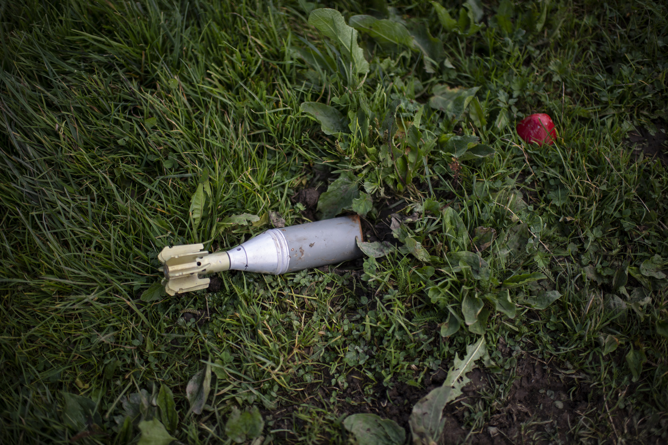 Swiss munition in the ground after army training exercise