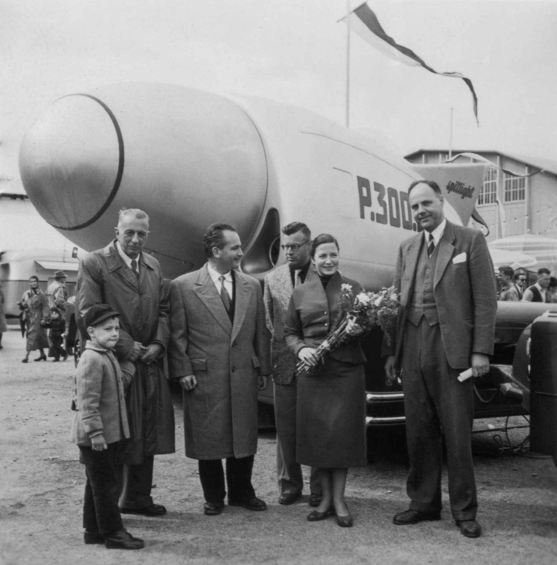 A group of people at an opening event