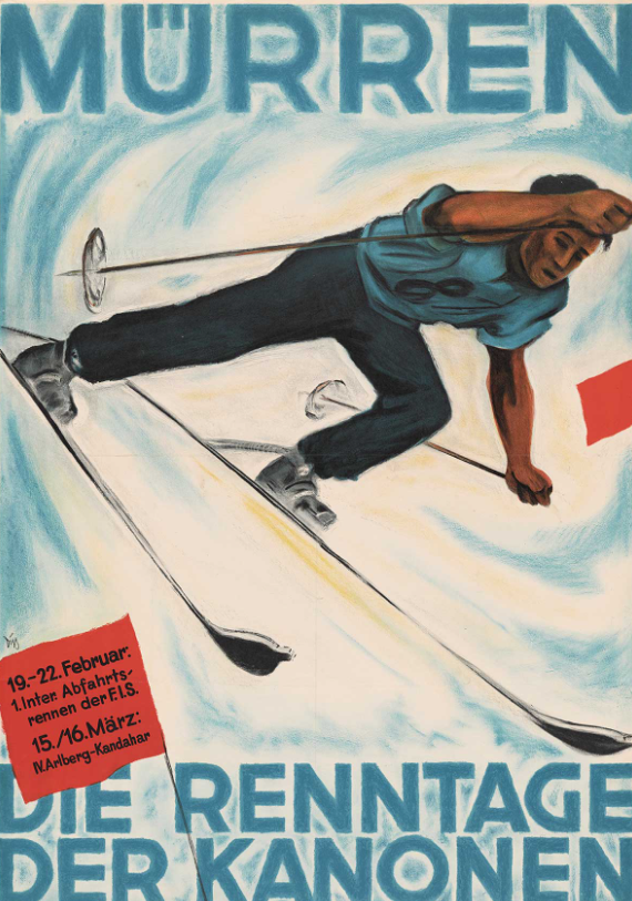 un cartel publicitario para la competiciónn de esquí