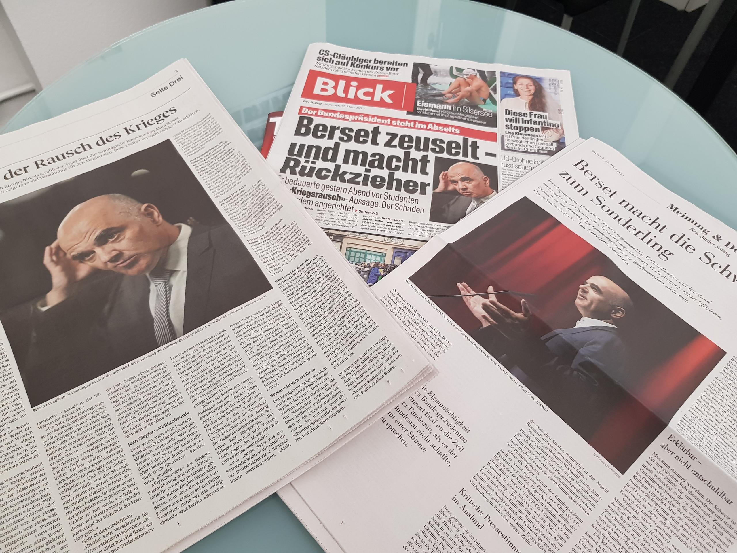 Newspapers on Alain Berset
