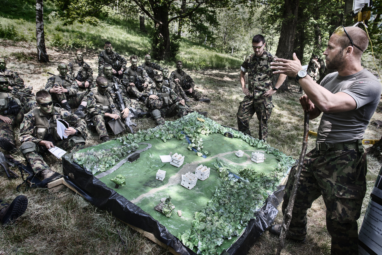 Swiss army conducts training exercise