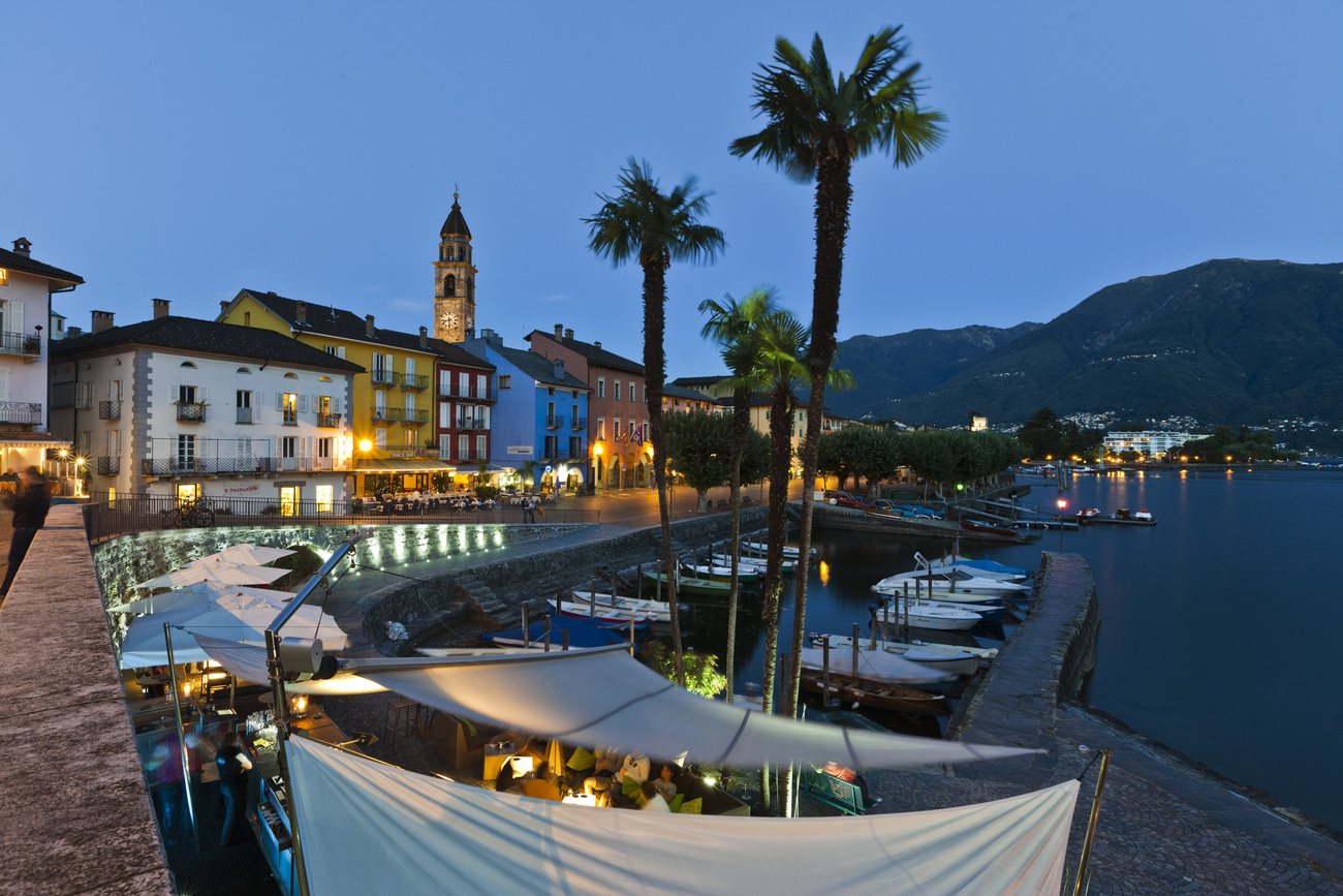 Ascona waterfront with palms
