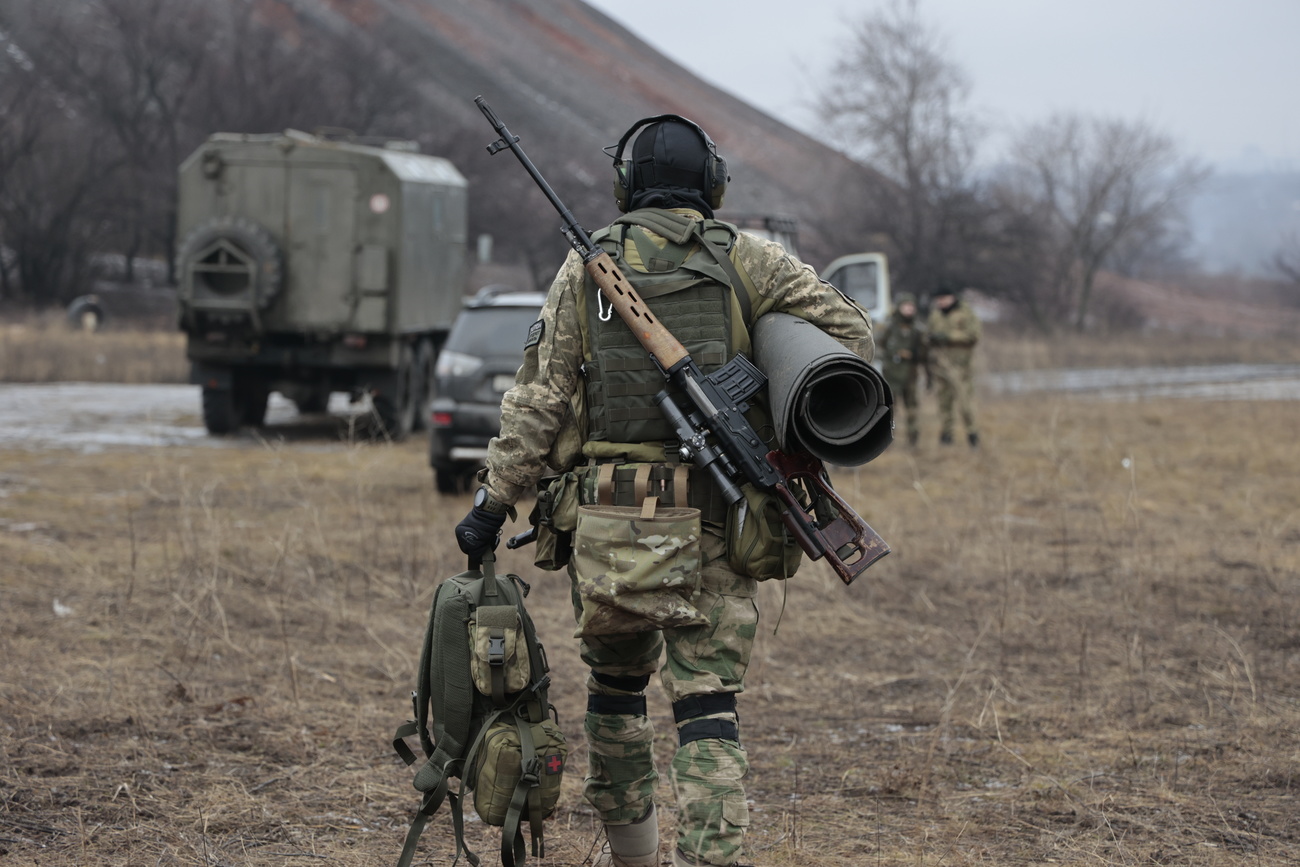 Russian soldier with rifle