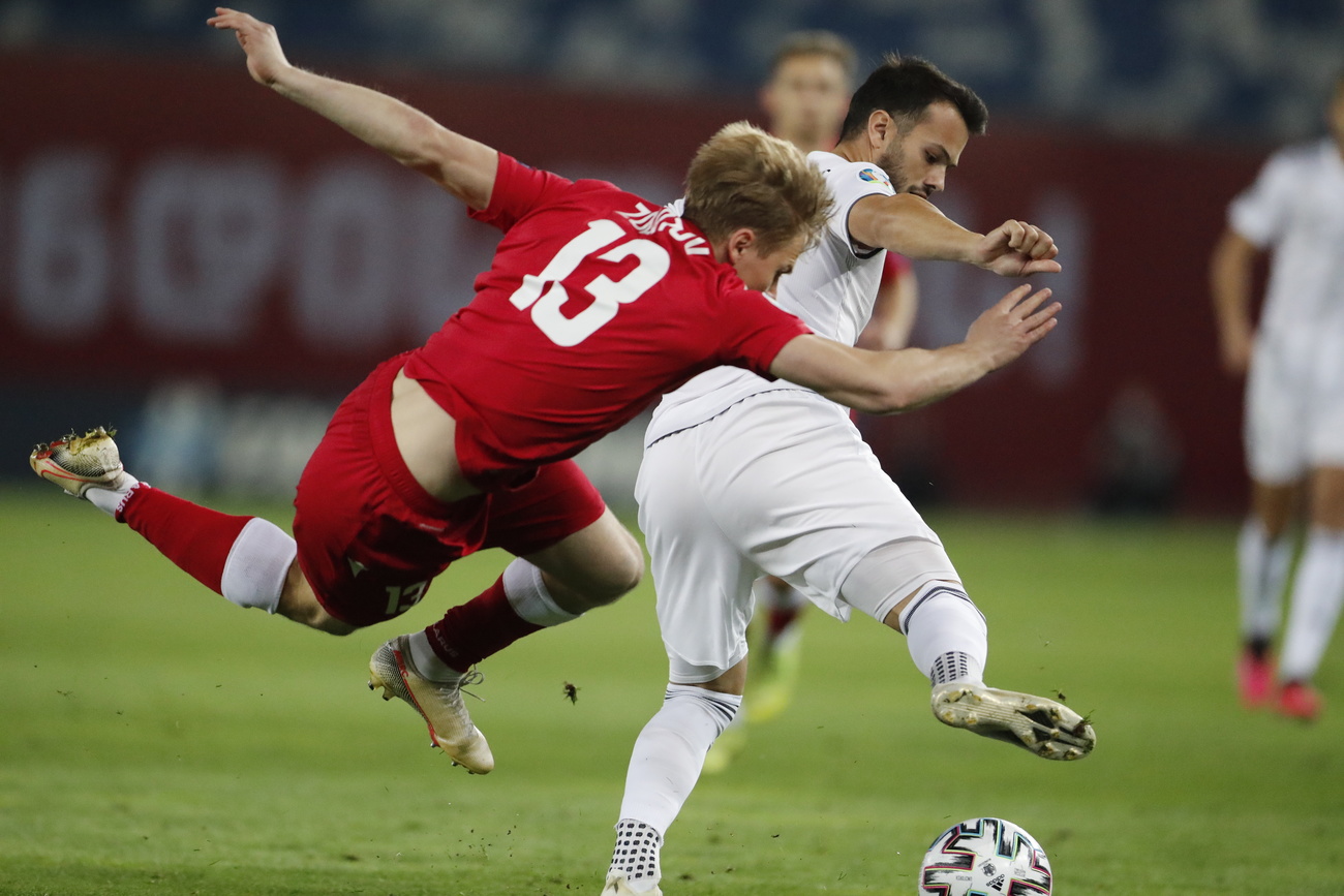 footballers in action