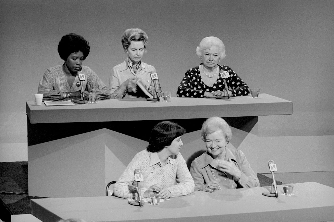 Representantes de organizaciones de mujeres participan en Meet the Press de la NBC, 1977.